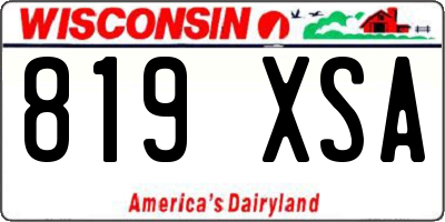 WI license plate 819XSA
