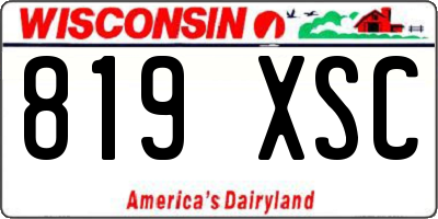 WI license plate 819XSC
