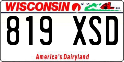 WI license plate 819XSD