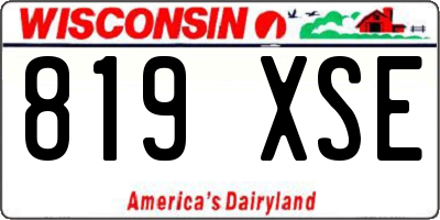 WI license plate 819XSE