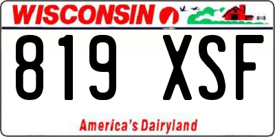 WI license plate 819XSF