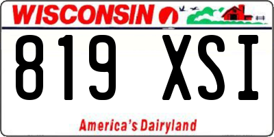 WI license plate 819XSI