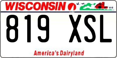 WI license plate 819XSL
