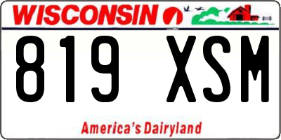 WI license plate 819XSM