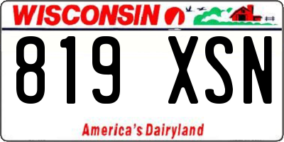 WI license plate 819XSN