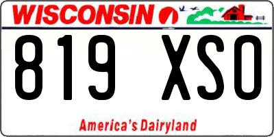 WI license plate 819XSO