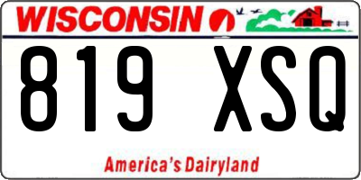 WI license plate 819XSQ