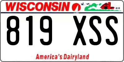 WI license plate 819XSS