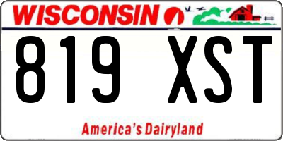 WI license plate 819XST