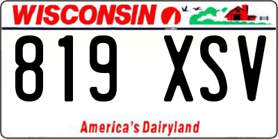 WI license plate 819XSV