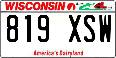 WI license plate 819XSW