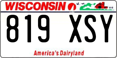 WI license plate 819XSY