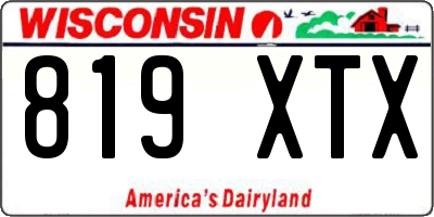 WI license plate 819XTX