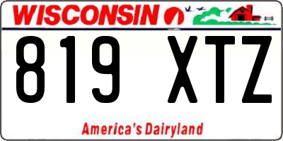 WI license plate 819XTZ