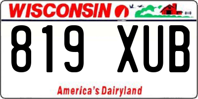 WI license plate 819XUB