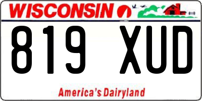 WI license plate 819XUD
