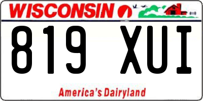 WI license plate 819XUI