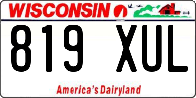 WI license plate 819XUL