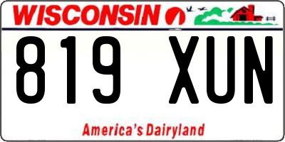 WI license plate 819XUN