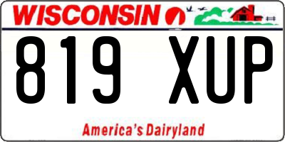 WI license plate 819XUP