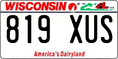 WI license plate 819XUS