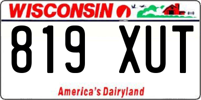 WI license plate 819XUT