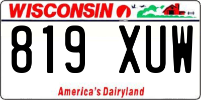 WI license plate 819XUW