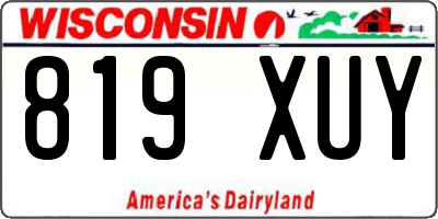 WI license plate 819XUY
