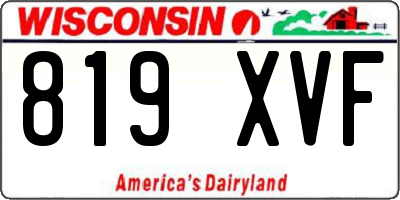 WI license plate 819XVF