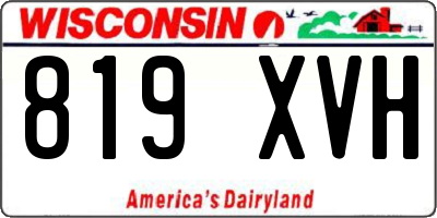 WI license plate 819XVH