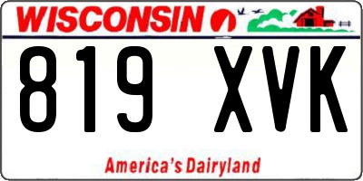 WI license plate 819XVK