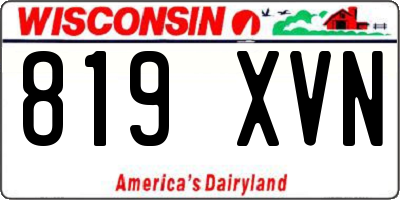 WI license plate 819XVN