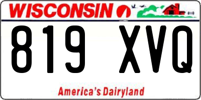 WI license plate 819XVQ