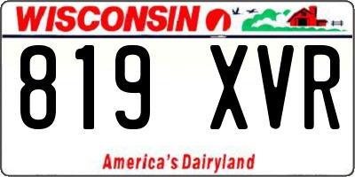 WI license plate 819XVR