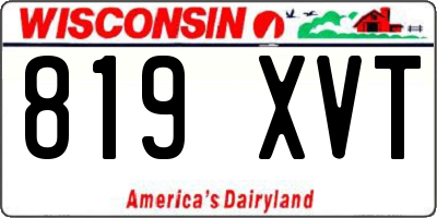 WI license plate 819XVT