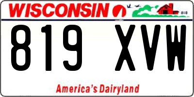 WI license plate 819XVW