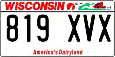 WI license plate 819XVX
