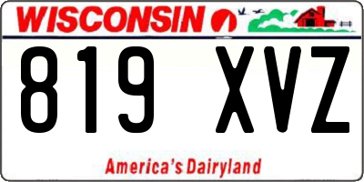 WI license plate 819XVZ