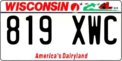 WI license plate 819XWC