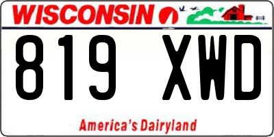 WI license plate 819XWD