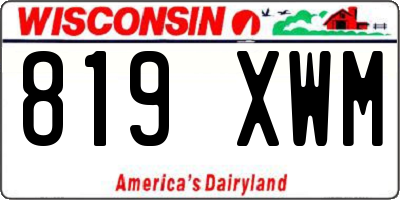 WI license plate 819XWM