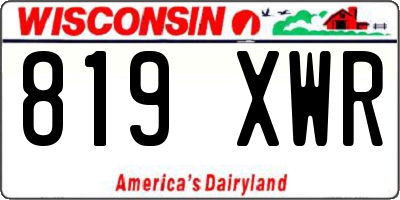 WI license plate 819XWR