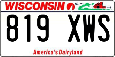WI license plate 819XWS