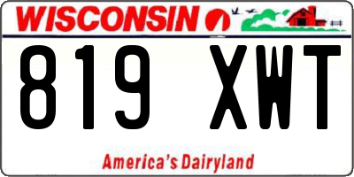 WI license plate 819XWT
