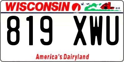 WI license plate 819XWU
