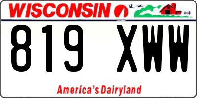 WI license plate 819XWW