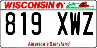 WI license plate 819XWZ