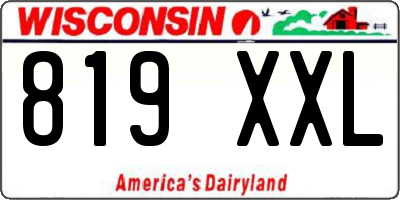 WI license plate 819XXL
