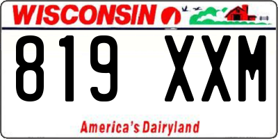WI license plate 819XXM