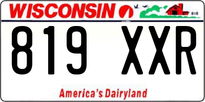 WI license plate 819XXR